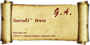 Gazsó Anna névjegykártya