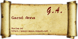 Gazsó Anna névjegykártya