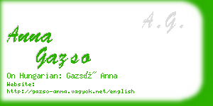 anna gazso business card